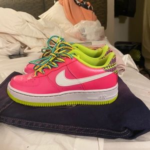 hot pink nike air force ones